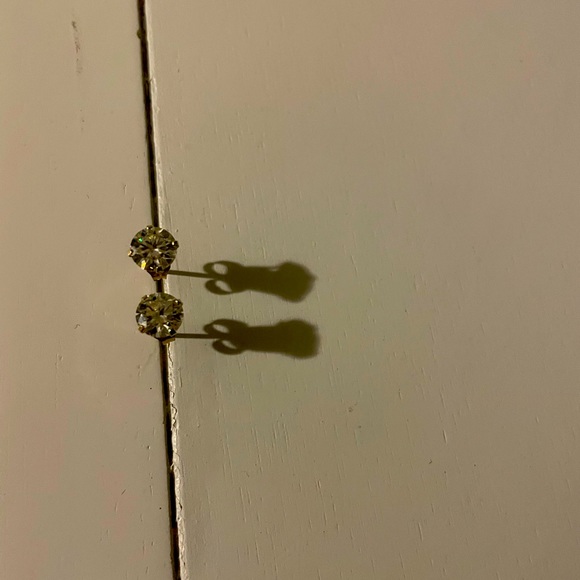 2 Ct. Moissanite 14K Gold Plated Screwback Studs - Picture 3 of 7